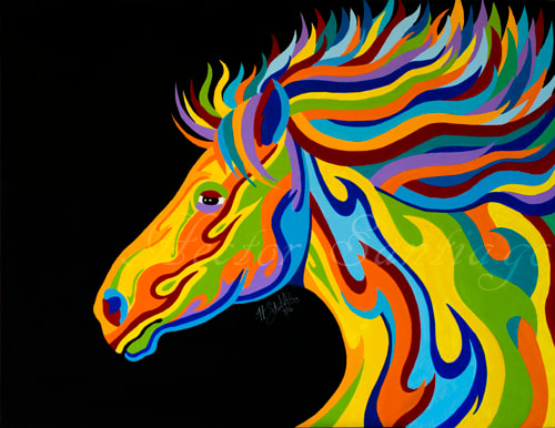 Hector Santiago's Art - "Celestial Wind" - Horse Art - Acrylic on Canvas