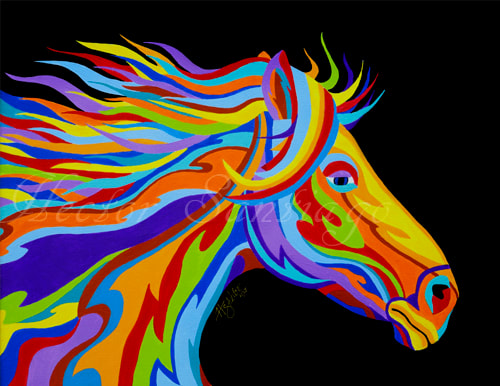 Hector Santiago's Art - "Majesty" - Horse Art - Acrylic on Canvas