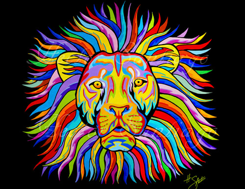 Hector Santiago's Art - "Lion King" - Lion Art - Acrylic on Canvas
